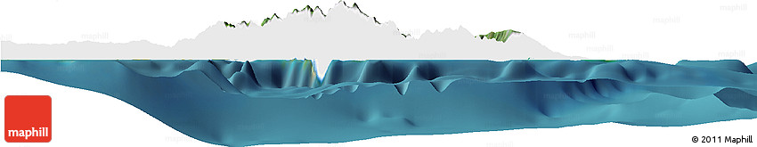Satellite Horizon Map of Portland, single color outside
