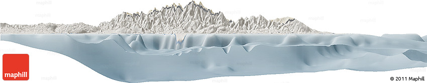 Shaded Relief Horizon Map of Portland, semi-desaturated