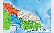 Shaded Relief Map of Portland, political outside