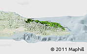 Satellite Panoramic Map of Portland, lighten