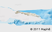 Shaded Relief Panoramic Map of Portland, single color outside