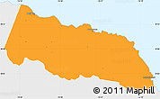 Political Simple Map of Portland, single color outside