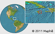 Satellite Location Map of Saint Andrew and Kingston