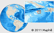 Shaded Relief Location Map of Saint Andrew and Kingston