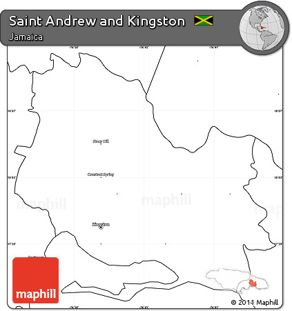 Map Of Kingston And St Andrew Jamaica Free Blank Simple Map Of Saint Andrew And Kingston