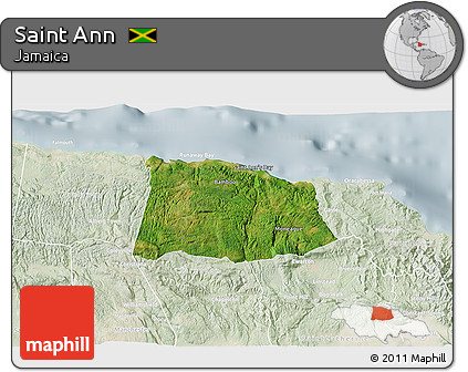 Satellite 3D Map of Saint Ann, lighten