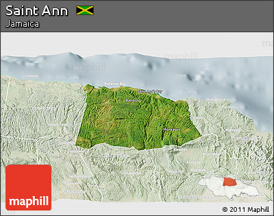 Satellite 3D Map of Saint Ann, lighten