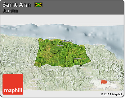 Satellite 3D Map of Saint Ann, lighten