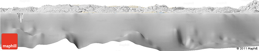 Shaded Relief Horizon Map of Saint Ann, desaturated