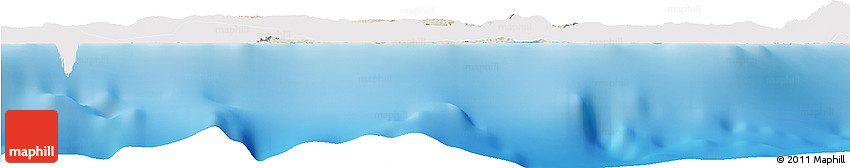 Shaded Relief Horizon Map of Saint Ann, single color outside