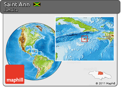 Physical Location Map of Saint Ann, highlighted country