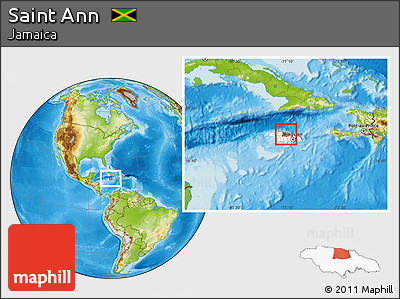 Physical Location Map of Saint Ann, highlighted country
