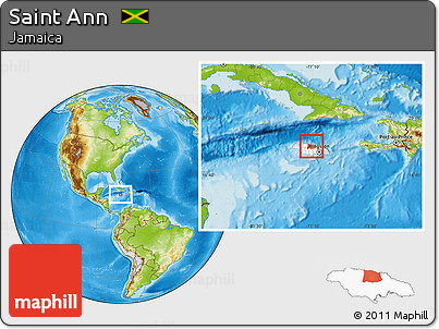 Physical Location Map of Saint Ann, highlighted country