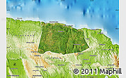 Satellite Map of Saint Ann, physical outside