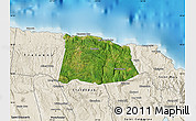 Satellite Map of Saint Ann, shaded relief outside