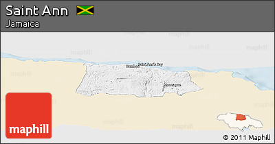 Classic Style Panoramic Map of Saint Ann, single color outside