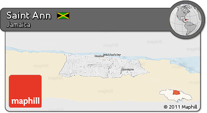 Classic Style Panoramic Map of Saint Ann, single color outside