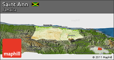 Physical Panoramic Map of Saint Ann, darken