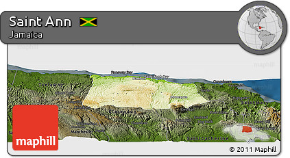 Physical Panoramic Map of Saint Ann, darken