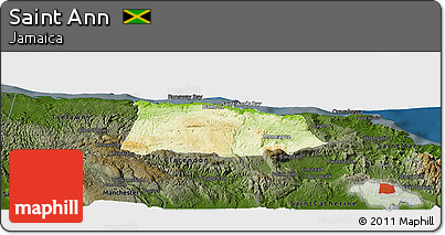 Physical Panoramic Map of Saint Ann, darken
