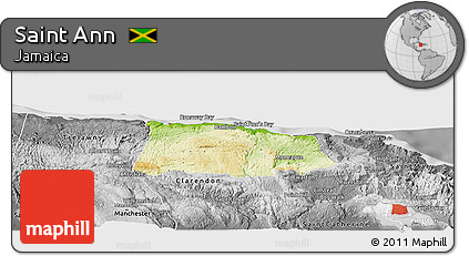 Physical Panoramic Map of Saint Ann, desaturated
