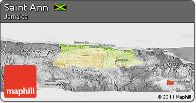 Physical Panoramic Map of Saint Ann, desaturated