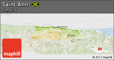 Physical Panoramic Map of Saint Ann, lighten