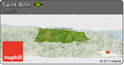 Satellite Panoramic Map of Saint Ann, lighten