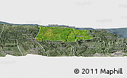 Satellite Panoramic Map of Saint Ann, semi-desaturated