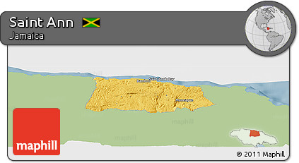 Savanna Style Panoramic Map of Saint Ann, single color outside