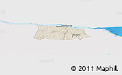 Shaded Relief Panoramic Map of Saint Ann, single color outside