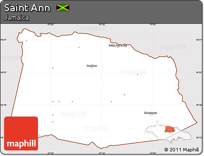 Classic Style Simple Map of Saint Ann, cropped outside
