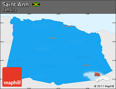 Political Simple Map of Saint Ann, single color outside