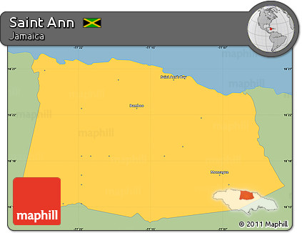 Savanna Style Simple Map of Saint Ann, single color outside