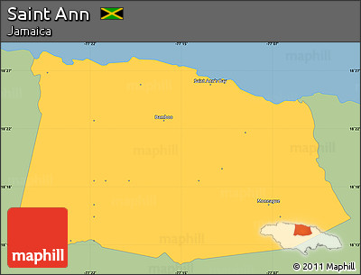 Savanna Style Simple Map of Saint Ann, single color outside