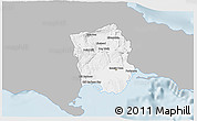 Gray 3D Map of Saint Catherine, single color outside