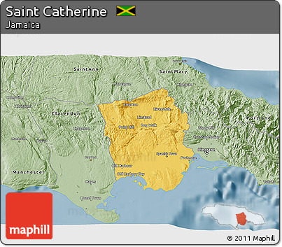Savanna Style 3D Map of Saint Catherine