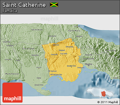 Savanna Style 3D Map of Saint Catherine