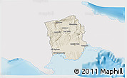 Shaded Relief 3D Map of Saint Catherine, single color outside