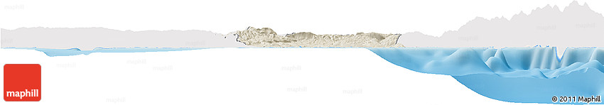 Shaded Relief Horizon Map of Saint Catherine, single color outside
