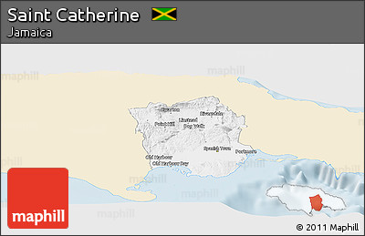 Classic Style Panoramic Map of Saint Catherine, single color outside