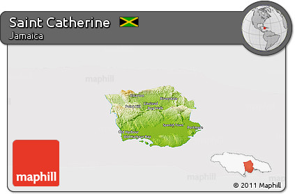 Physical Panoramic Map of Saint Catherine, cropped outside