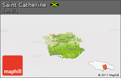 Physical Panoramic Map of Saint Catherine, cropped outside