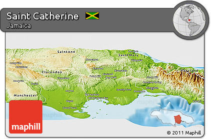 Physical Panoramic Map of Saint Catherine