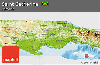 Physical Panoramic Map of Saint Catherine