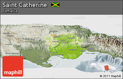 Physical Panoramic Map of Saint Catherine, semi-desaturated
