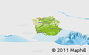Physical Panoramic Map of Saint Catherine, single color outside