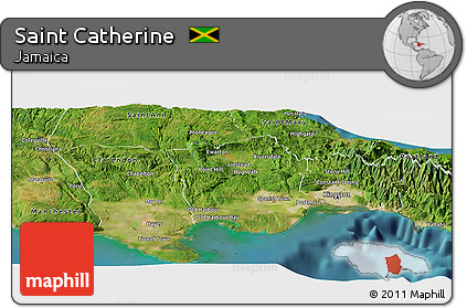 Satellite Panoramic Map of Saint Catherine