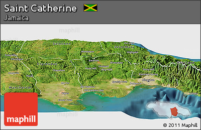 Satellite Panoramic Map of Saint Catherine