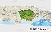 Satellite Panoramic Map of Saint Catherine, shaded relief outside